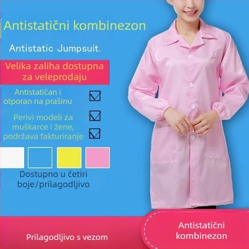 Antistatičko radno odijelo za elektroniku – muški dvodijelni set s zaštitom od prašine i statičkog elektriciteta