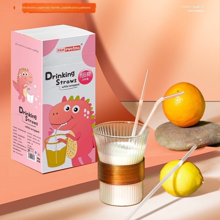Puyong Jednokratna savitljiva slamka, individualno pakirana, plastika visoke kvalitete, za djecu i majke