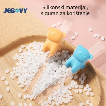 Produžena dječja silikonska slamka s kopčom – za kašu