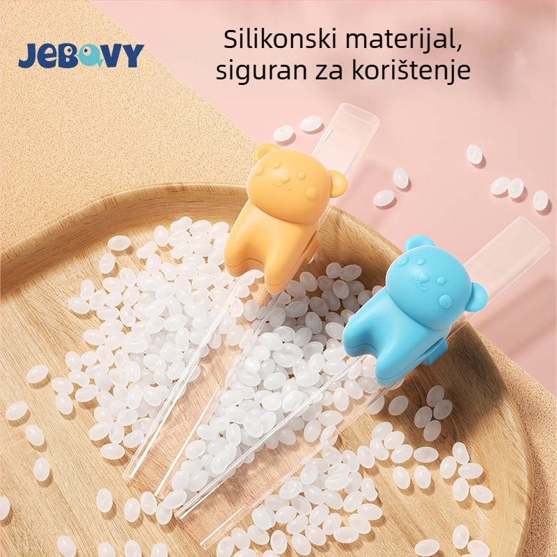 Produžena dječja silikonska slamka s kopčom – za kašu