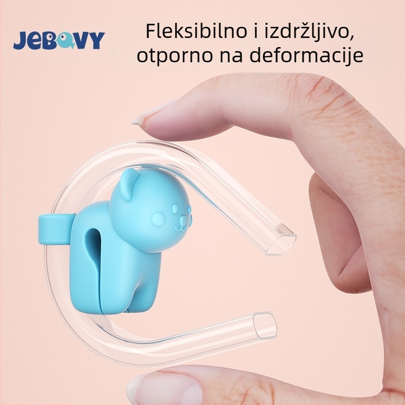 Produžena dječja silikonska slamka s kopčom – za kašu