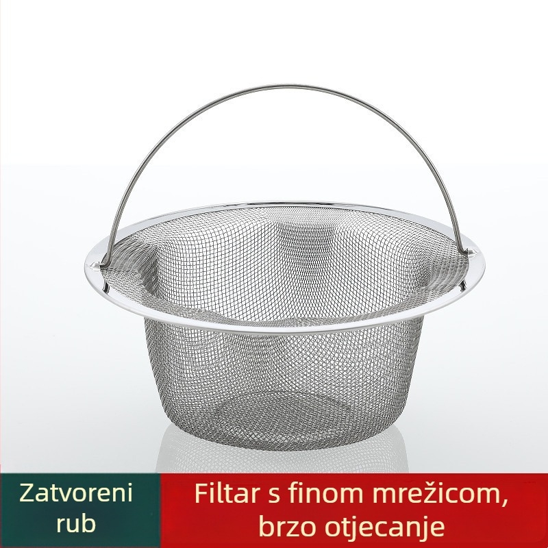 Veliki nehrđajući čelični filter za sudoper, 14 cm – košarasto cjedilo za odvod