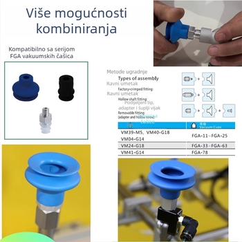 CRG vakuumski spojnik s pagodnim dizajnom, baza mlaznice s ravnim umetom VM-G1/8 navoj, dodatak za robotski manipulator