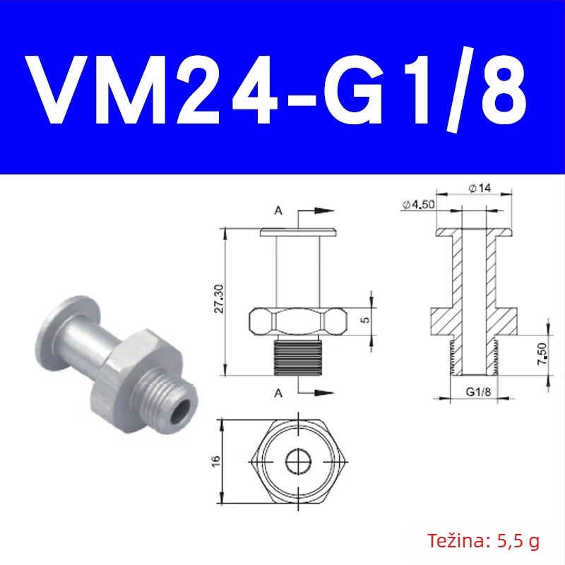 CRG vakuumski spojnik s pagodnim dizajnom, baza mlaznice s ravnim umetom VM-G1/8 navoj, dodatak za robotski manipulator