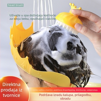 Crown silikonska dječja četka za šampon s mekanim dlačicama, četka za kupanje beba, kuglica za kupanje, masaža novorođenčadi i čišćenje