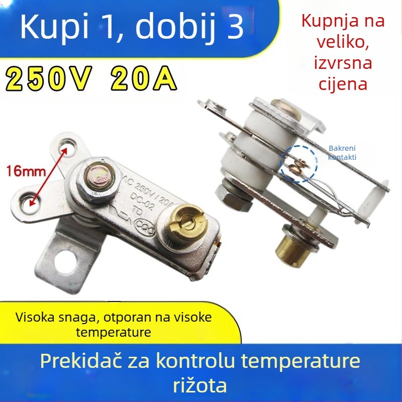 Set od 3 komada 20A visokokvalitetni prekidač za regulaciju temperature rižarice – univerzalni dodatak