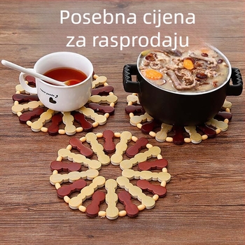 1/8 set bambusovih podmetača za tanjure i posuđe, izolirani podmetač za stol za kućnu upotrebu