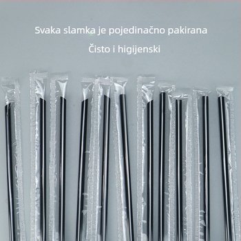 15 cm jednokratna slamka, individualno zapakirana za kavu, mlijeko-čaj, sojino mlijeko i topli napitci — tanka, komercijalna upotreba