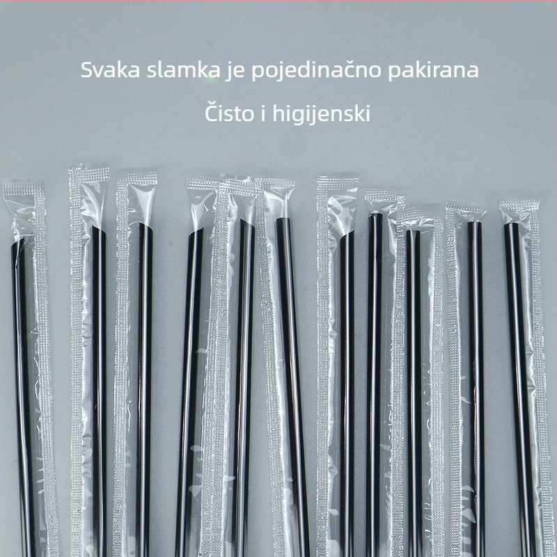 15 cm jednokratna slamka, individualno zapakirana za kavu, mlijeko-čaj, sojino mlijeko i topli napitci — tanka, komercijalna upotreba