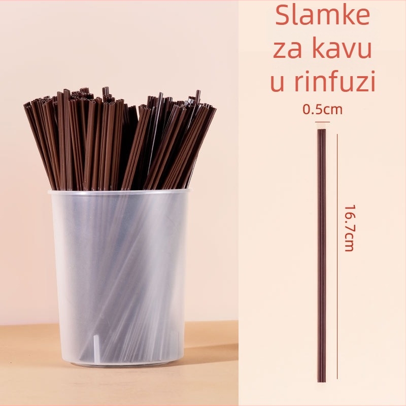 Jednokratna plastična mješalica za kavu, ravna cijev, pojedinačno pakirana, plastika, s tri otvora