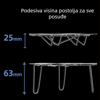 Sklopiva rešetka za parenje od 304 nehrđajućeg čelika, višenamjenska, izvlačiva i prilagodljiva kuhinjska rešetka