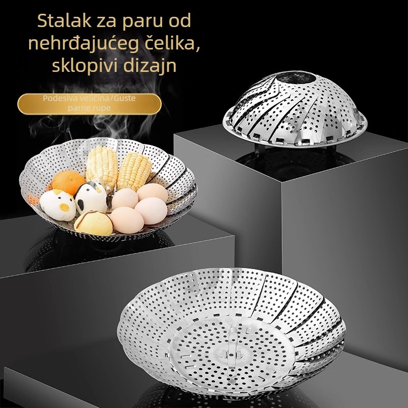Sklopivi stalak za parenje od nehrđajućeg čelika, universalni kuhinjski dodatak, višefunkcionalan