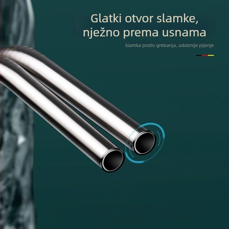 Set slamki od 304 nehrđajućeg čelika, prehrambene kvalitete, ekološki, višekratna upotreba, prijenosno za čaj s mlijekom i kavom, kućna upotreba