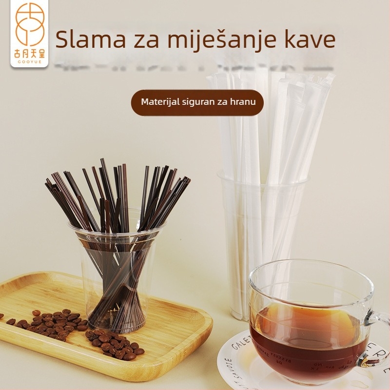 Jednokratna slamka za kavu s miješalom štapićem, slamka s tri otvora, prehrambene kvalitete za sokove, mliječni čaj i sojino mlijeko