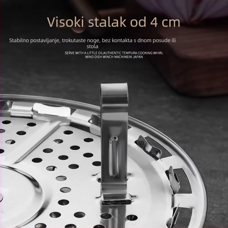 Sklopivi koš za paru od 304 nehrđajućeg čelika, univerzalni posuda za paru, stalak za paru, mreža za odvajanje vode, teleskopijski parovac, višestruka funkcija