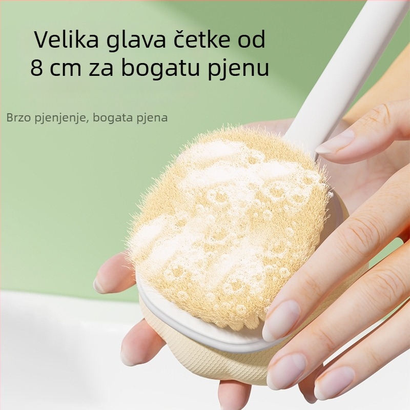 Četka za kupanje s dugačkom drškom, dvostrana, mekanim vlaknima za cijelo tijelo, masaža leđa i spužva za kupanje