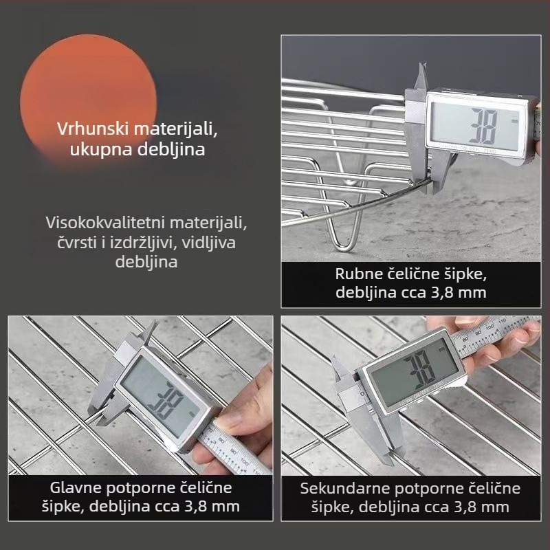 Nehrđajući čelik: mreža za parenje u loncu za juhu, krušna ne-prijanjajuća ploča za paru, posebna mreža za dinstano meso