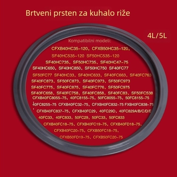 Silikonska brtvila za Supor lonac za rižu sa sfernim loncem, model SFB40FC77/50FC750, odvojivi unutarnji poklop