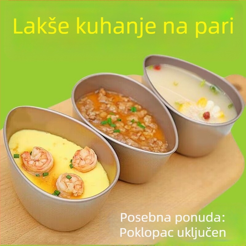Posuda za kuhanje na paru za jaja s kapkovitim oblikom i poklopcem, od nehrđajućeg čelika, za kuhanje riže