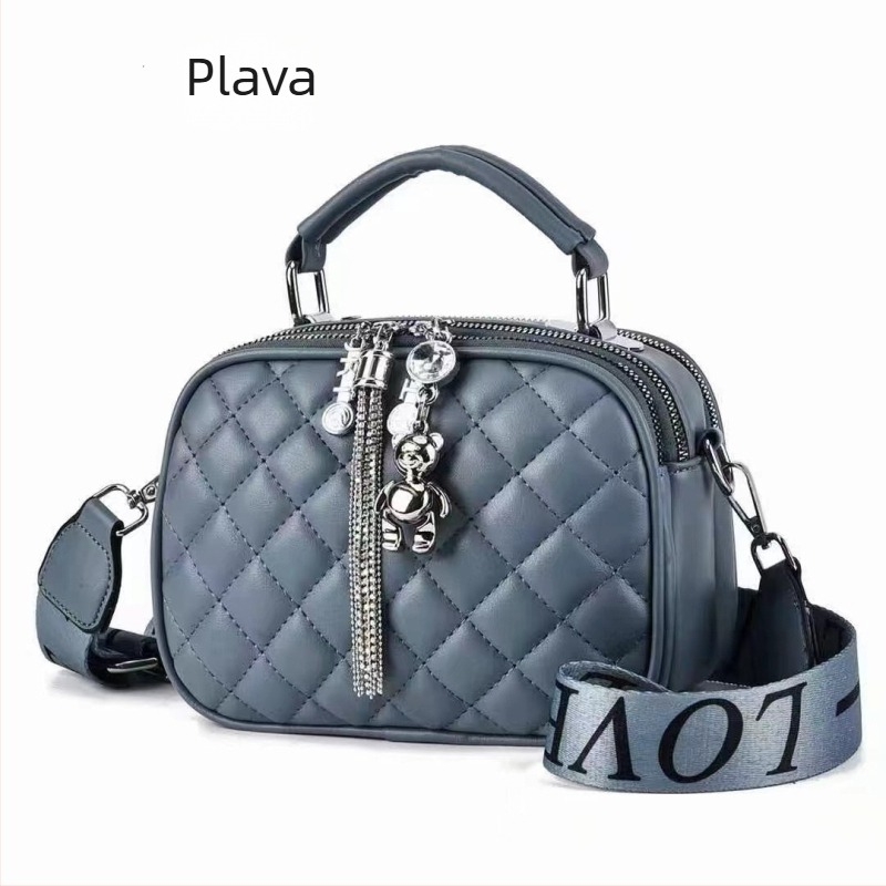 Ženska torba 2024, vrhunski stil, zapadnjački nišni modni trend, dijamantno šivanje, resice, naramenica-crossbody, mala kvadratna torba
