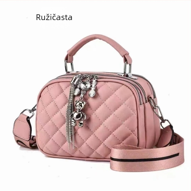 Ženska torba 2024, vrhunski stil, zapadnjački nišni modni trend, dijamantno šivanje, resice, naramenica-crossbody, mala kvadratna torba