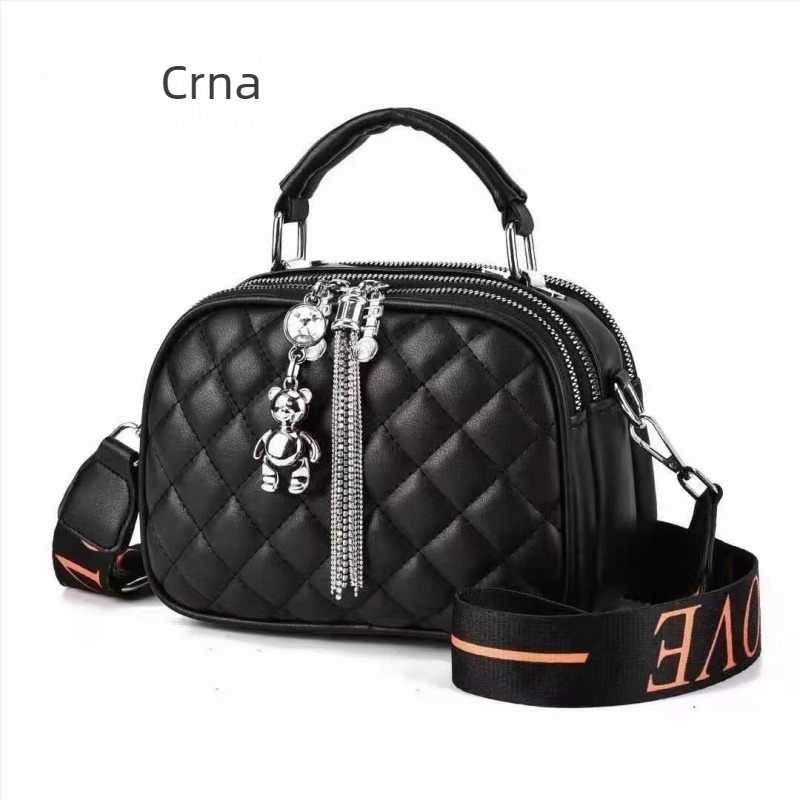 Ženska torba 2024, vrhunski stil, zapadnjački nišni modni trend, dijamantno šivanje, resice, naramenica-crossbody, mala kvadratna torba