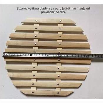Nehrđajući čelični posuda za parenje s bambusovim podlogama, pločama, mrežicama i nosačem