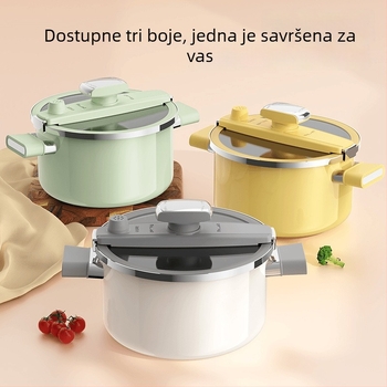 Emajlirani lonac za juhe s mikrotlakom, velikog kapaciteta, za kućnu upotrebu, kompatibilan s plinskim i indukcijskim pločama