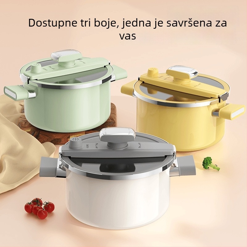 Emajlirani lonac za juhe s mikrotlakom, velikog kapaciteta, za kućnu upotrebu, kompatibilan s plinskim i indukcijskim pločama