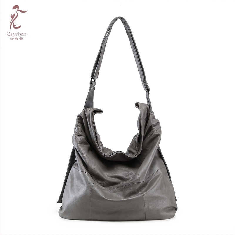 Ženska torbica od meke kože, velika zapremina, torba preko ramena ili crossbody, minimalistički ležerni stil