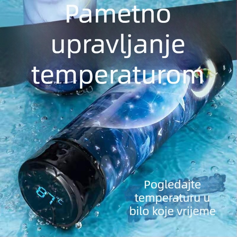 Izolirana šalica s modernim, personaliziranim dizajnom od 304 nehrđajućeg čelika, čaša za kuhanje čaja, za muškarce i žene, s pametnim prikazom temperature