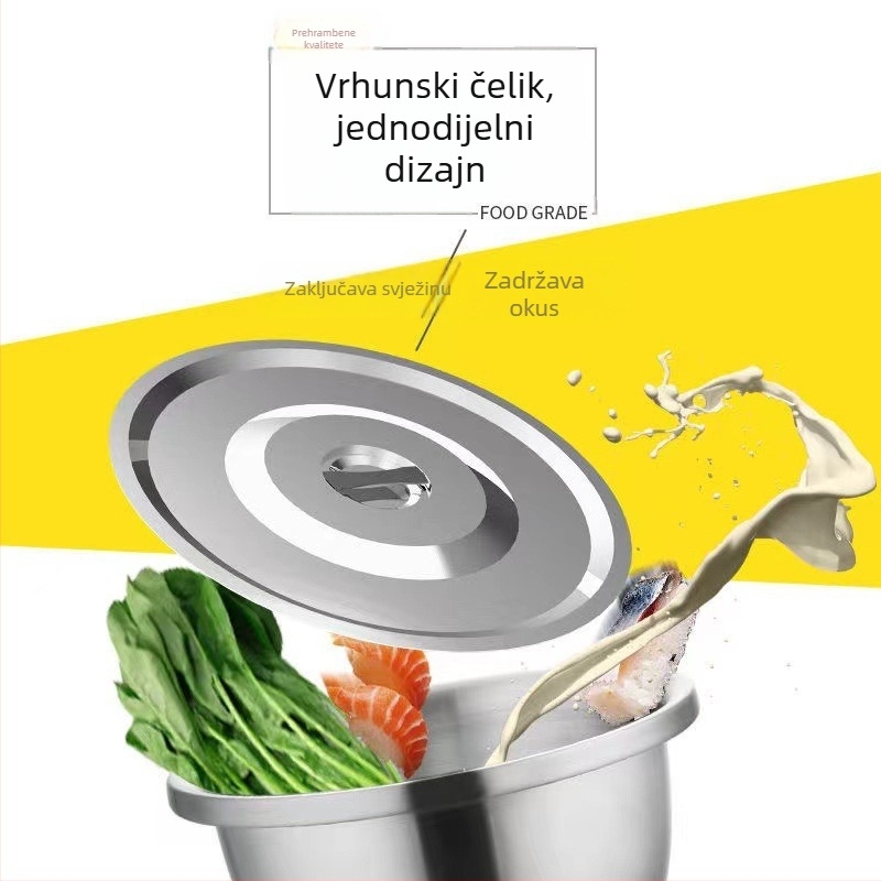 Okrugli poklopac od nehrđajućeg čelika za posude, posude za ulje i posude za začine, universalni, debeli zaštitni poklopac od prašine