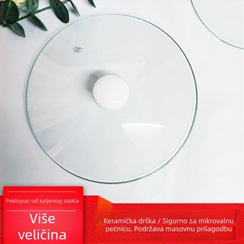 Prozirni stakleni poklopac za lonac, okrugli, bez rubova, univerzalne veličine za lonce za juhu