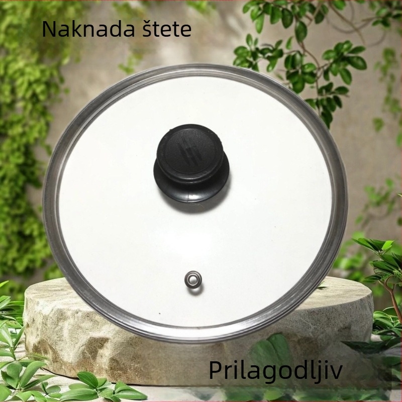 Prozirni poklop od kaljenog stakla, debeli, otporan na visoke temperature, pogodan za šerpe, wok i posudu za paru