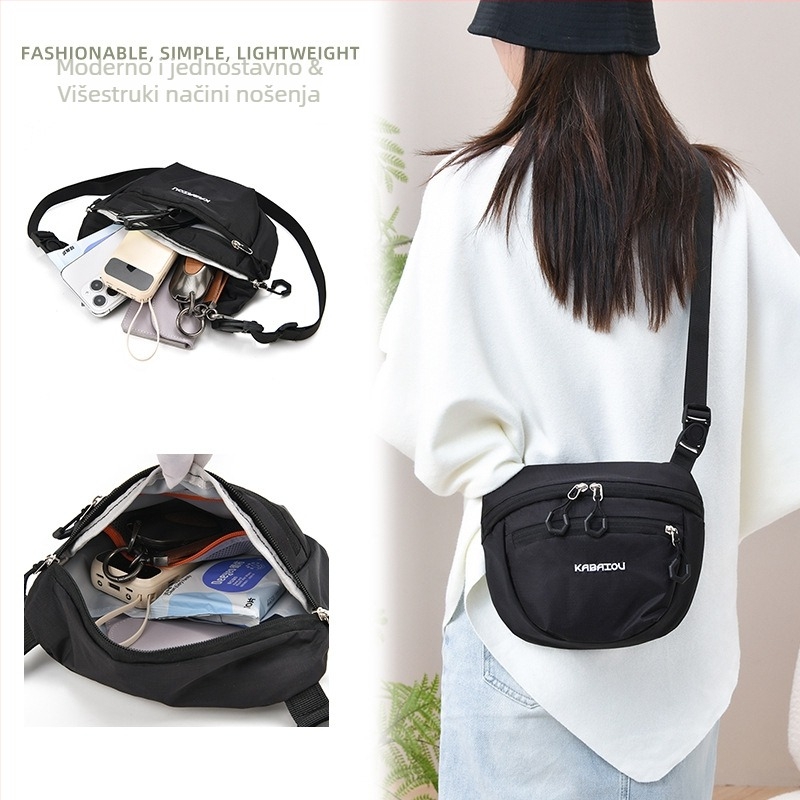 Ženska nylon crossbody torba, lagana i svakodnevna preko ramena, ovalnog oblika sa školjkastim dizajnom, vrhunske kvalitete, velika kapaciteta za svakodnevnu upotrebu i putovanja.