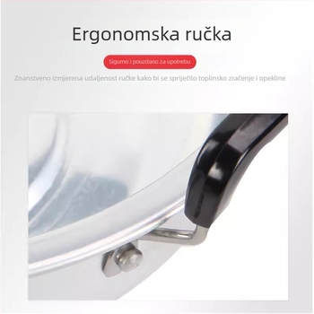 Debela posuda za juhu od čistog aluminija s dvije drške; mala aluminijska posuda za mlijeko i ramen; za kašu i gulaš; pogodna za plinski štednjak