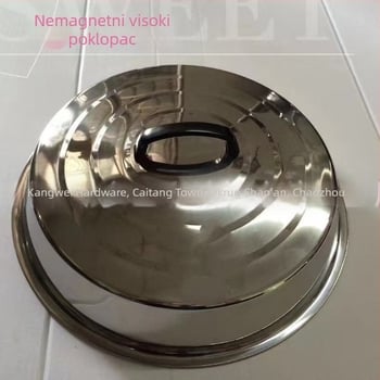 Poklopac od nehrđajućeg čelika, debeli, ne-magnetni, visok poklop za velike posude i wok, izdržljiv