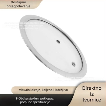 Shenghan T-oblik poklopac od kaljenog stakla – univerzalni prozirni poklopac za non-stick lonce, posudu za paru, lonac za juhu i poklopac za wok