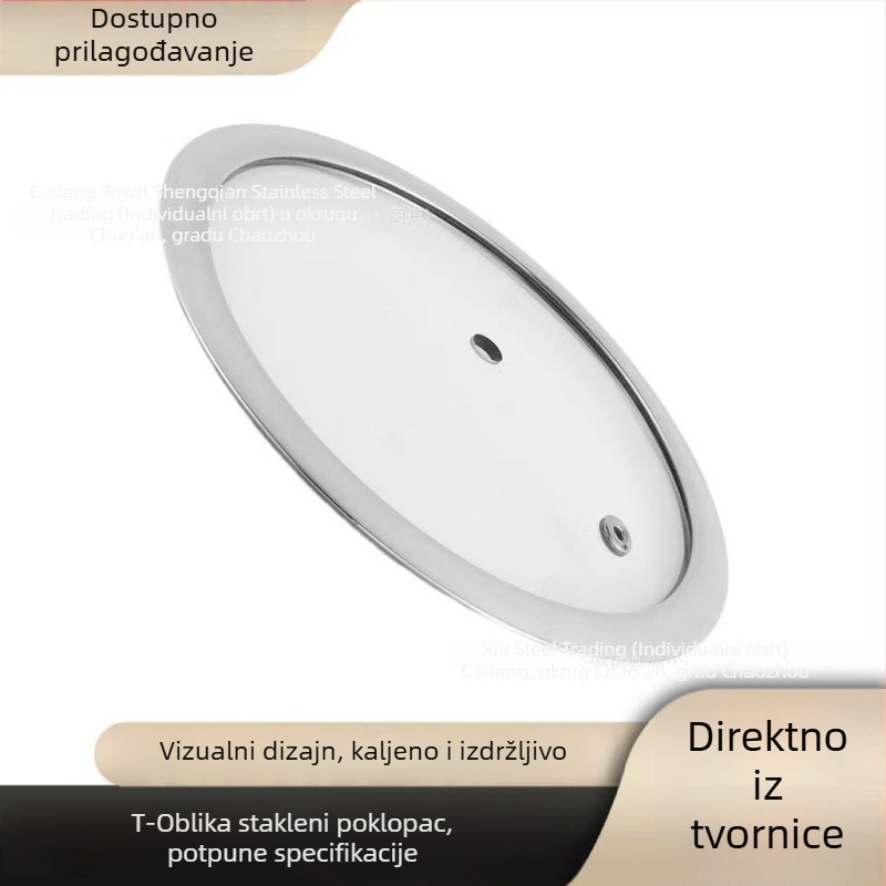 Shenghan T-oblik poklopac od kaljenog stakla – univerzalni prozirni poklopac za non-stick lonce, posudu za paru, lonac za juhu i poklopac za wok