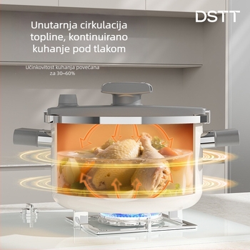 Lonac pod pritiskom velikog kapaciteta za juhe i variva, emajlirano dno