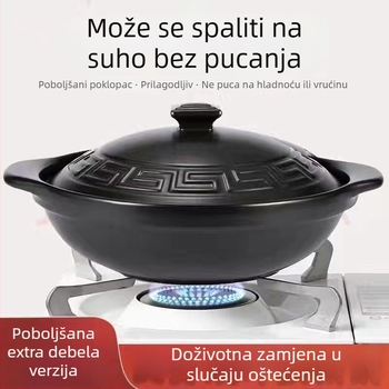 Glinena posuda za kuhanje riže, pogodna za kuhanje na plinskom štednjaku, keramička posuda za juhe, mala veličina, 2.1–3 L