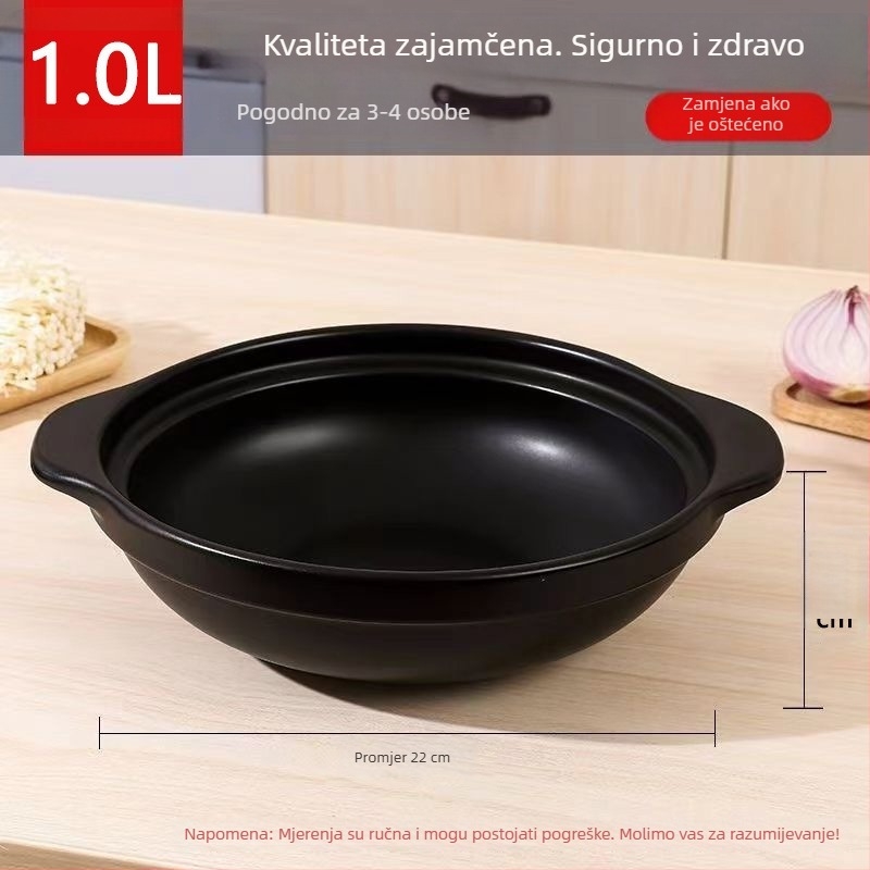 Glinena posuda za kuhanje riže, pogodna za kuhanje na plinskom štednjaku, keramička posuda za juhe, mala veličina, 2.1–3 L