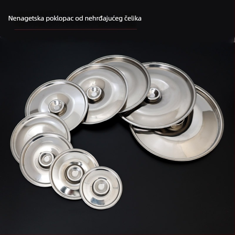 Nedmagnetni nehrđajući čelični poklopac, cilindrični dizajn, 10 cm poklopac za lonac, univerzalni višenamjenski poklopac