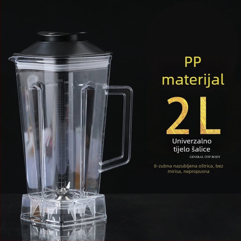 2-litreni set čaša za blender za komercijalnu upotrebu, čaša za izradu sojinog mlijeka velike kapacitete, čaša za sok i plastična čaša za kuhinjski procesor