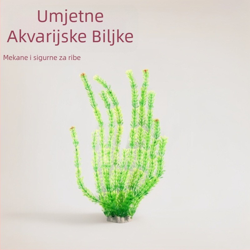 50 cm Umjetno bilje za akvarij – dekorativne plastične vodene biljke za akvarij