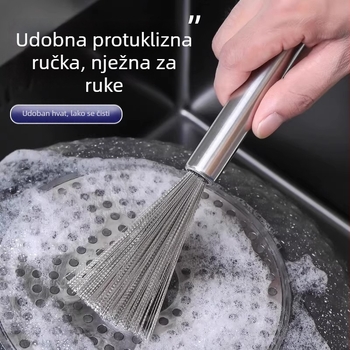 Četka za posuđe od nehrđajućeg čelika s produženim držačem