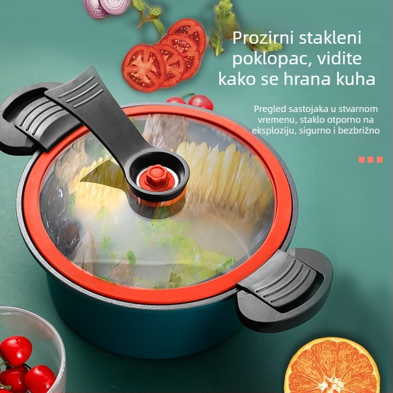 Mini lonac pod pritiskom za kućanstvo, otporan na eksploziju, višefunkcionalan, s neprijanjajućim premazom, pogodan za plin i indukcijsku ploču