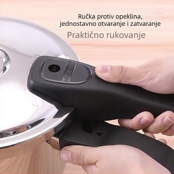 Chengxing posuda za tlak od nehrđajućeg čelika s debelim dnom, visok tlak, nelepiva unutrašnjost, pogodna za indukcijsku ploču i plamen, kućno kuhanje riže