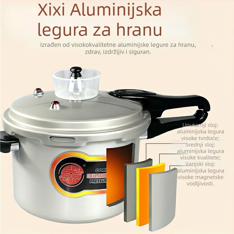 Aluminijski tlakova lonac s retro stilom, velika zapremina, promjera 24 cm, pogodna za plinski štednjak, za 3-4 osobe