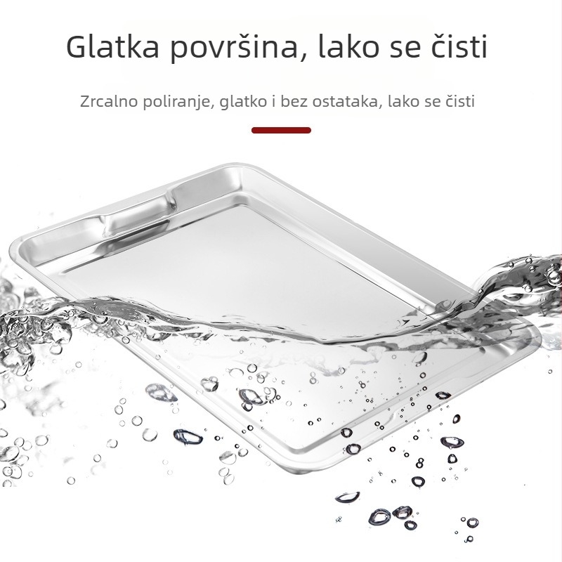 Debljeg nehrđajućeg čelika, kvadratna posuda s dvije ručke, višestrukih veličina pravokutne posude za pečenje i kuhanje na paru, kompatibilna s električnom pločom